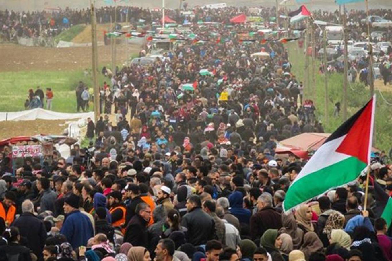 Gazze'de milyonluk Büyük Dönüş Yürüyüşü gösterisi